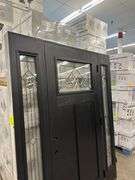Exterior Fiberglass Deco Door With 2 Side Lites 63 1/2"x81 1/2" LH