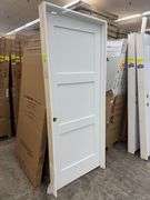 Primed Interior 3 Panel Shaker Door 32"x80" RH (Unassembled)