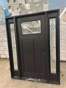 Exterior Fiberglass Deco Door With 2 Side Lites 63 1/2"x81 1/2" LH