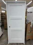 Primed Interior 3 Panel Shaker Door 32"x80" RH (Unassembled)
