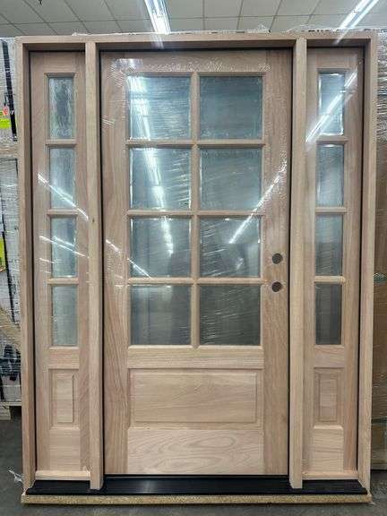 Exterior 8-Lite Mahogany Door 1-3-1, LH