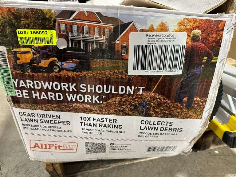 AllFitHD 50 in. 26 cu. ft. Lawn Sweeper - Lambrecht Auction, Inc.