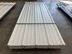 White Corrugated Metal Panel 3'x8'