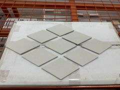 Crema Luna Leaf and Circle and Classico Diamond Shape Mosaic Tile 4 5/8"x4 5/8"