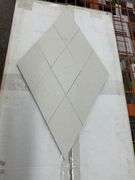 Crema Luna Leaf and Circle and Classico Diamond Shape Mosaic Tile 4 5/8"x4 5/8"
