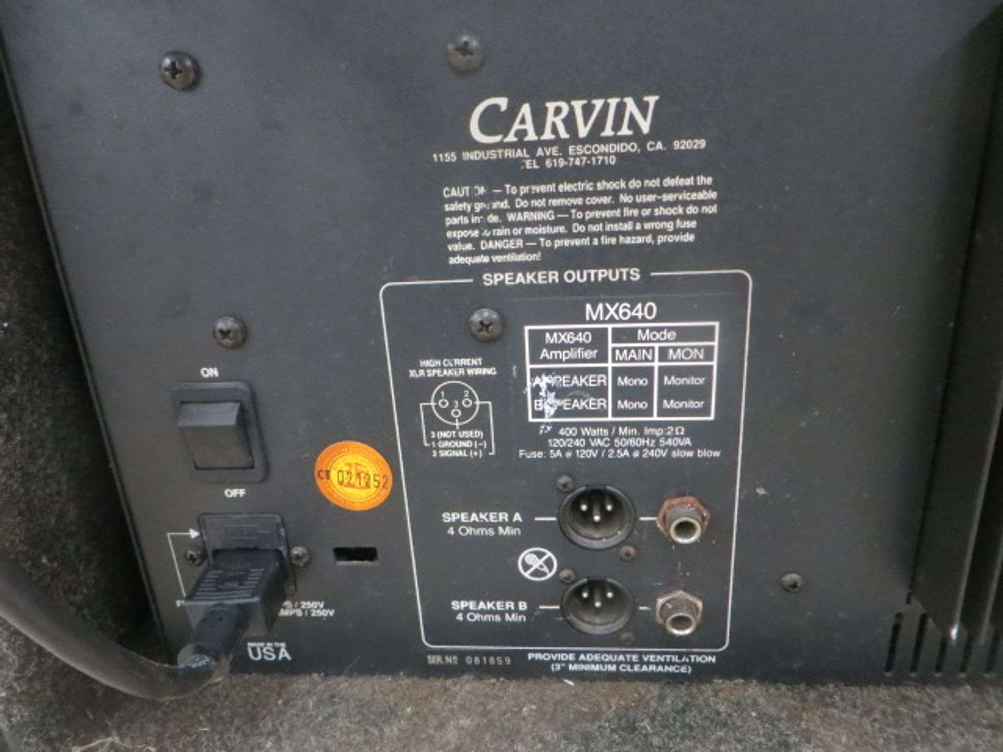 Carvin MX640 Amplifier w/ Two Yamaha S15e Speakers - Lambrecht