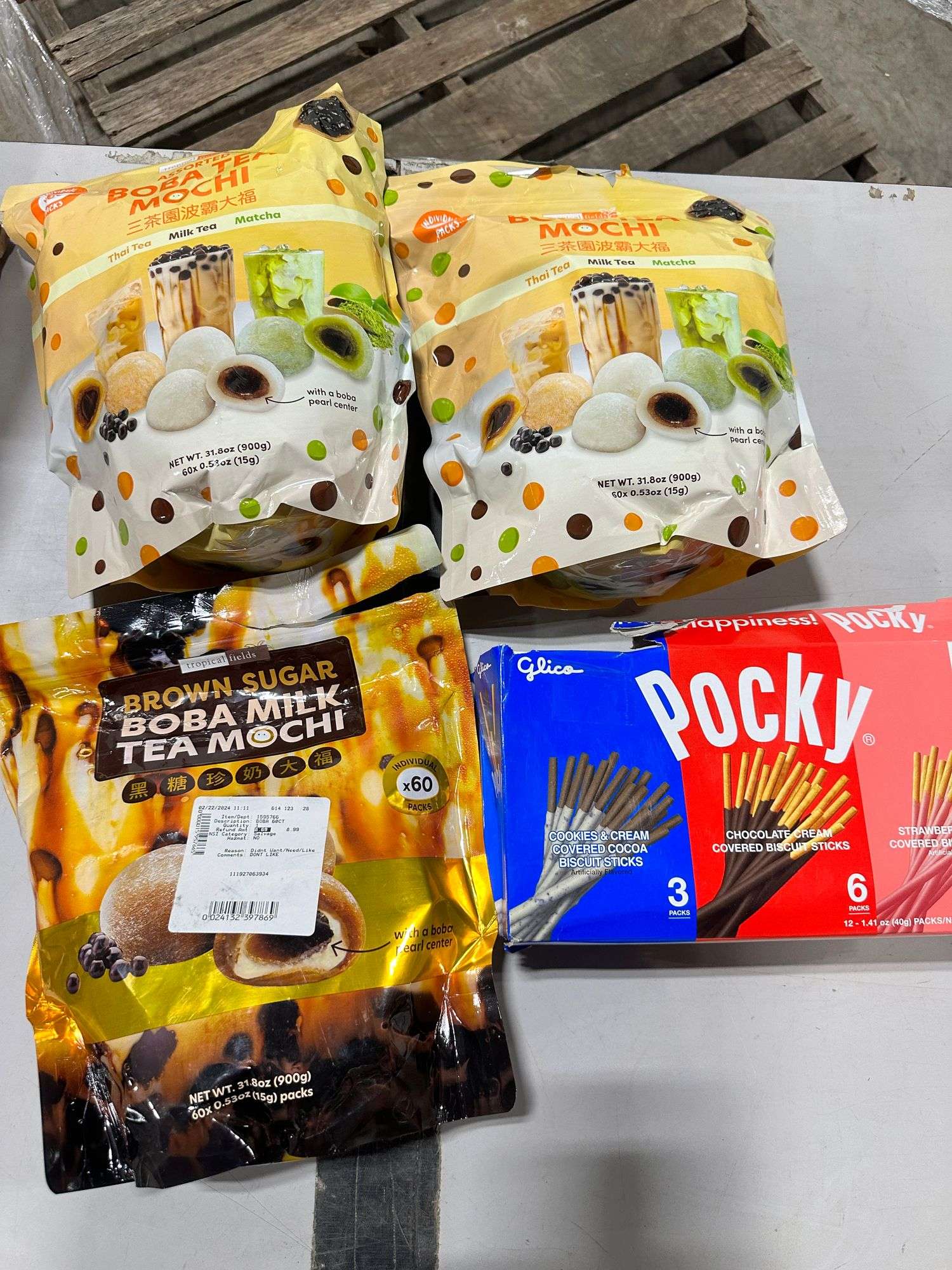 Pocky Sticks, Boba Tea Mochi & Brown Sugar Boba Milk Tea Mochi