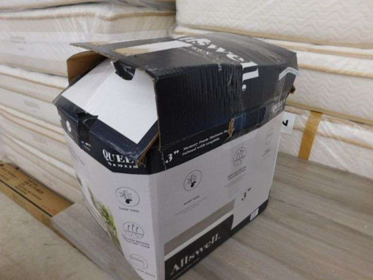 Allswell 3" Memory Foam Mattress Topper Queen Size Lambrecht Auction
