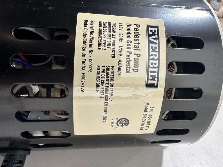 Everbilt Pedestal Pump Lambrecht Auction, Inc.