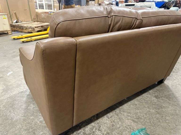 Abbyson Merona Leather Loveseat, Camel