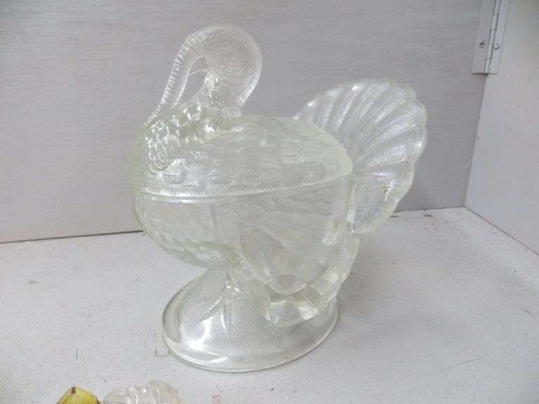 Glass Compotes, Amber Covered Berry Set