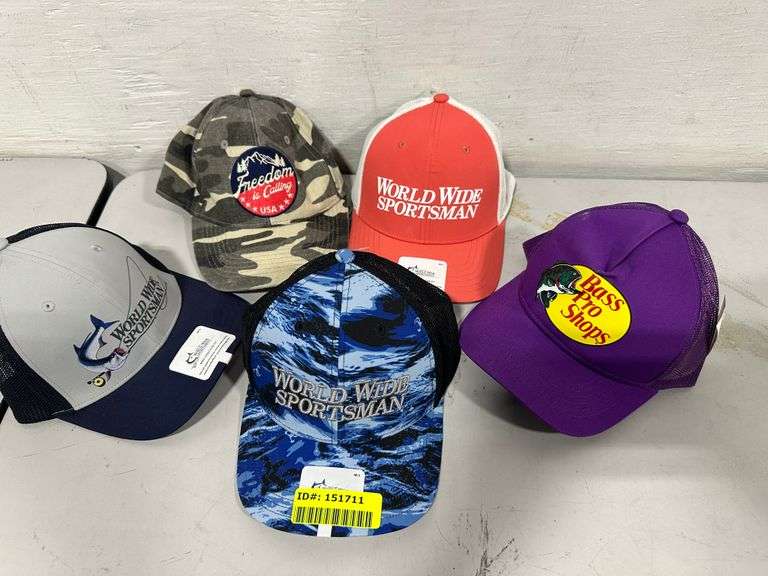 World Wide Sportsman + Bass Pro Shop Hats (5) Lambrecht Auction, Inc.