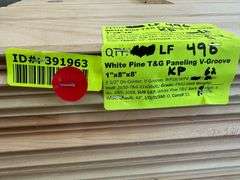 White Pine T&G Paneling V Grove 1"x8"x8'