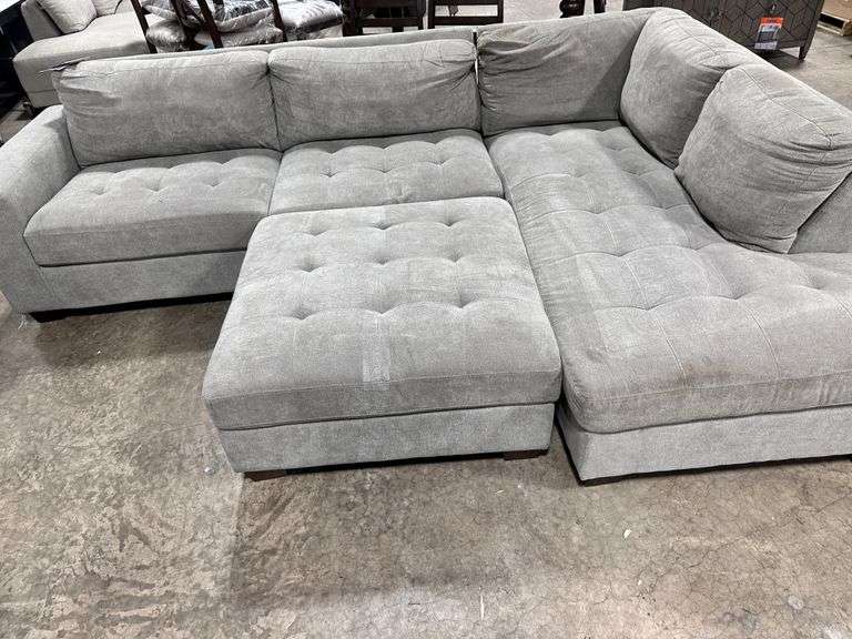 Thomasville Miles Fabric Sectional With Storage Ottomannull