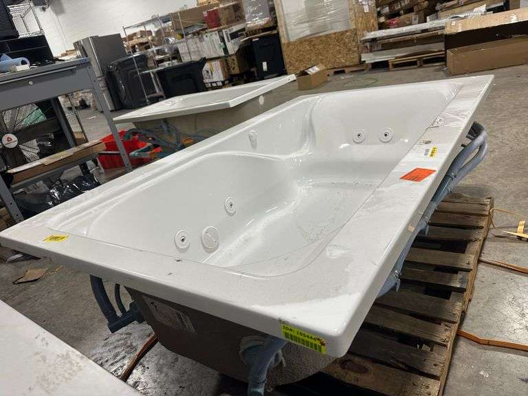 American Standard EverClean Cadet 72 in. x 42 in. Reversible Drain Whirlpool Tub in White*Small Chip