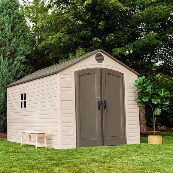 Lifetime 8 ft. x 12.5 ft. Resin Outdoor Storage Shed - Damage to One Panel
