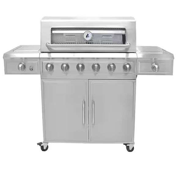 Monument Grills 6-Burner Propane Gas Grill in Stainless with ClearView Lid