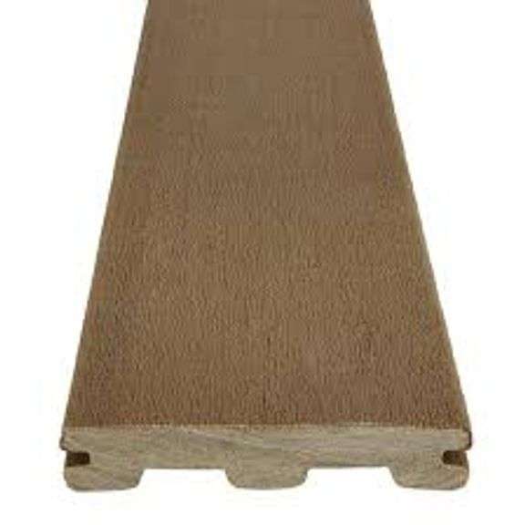 Dark Oak Grooved Composite Decking 1"x6"x16'
