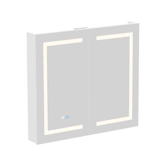 36 in. W x 24 in. H Rectangular LED Light Dimmable Anti-fog Aluminum Wall Medicine Cabinet