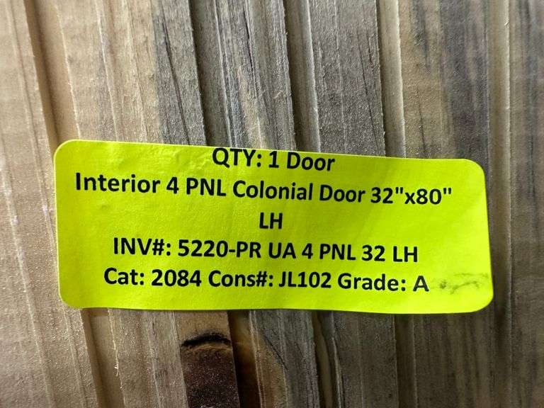 Interior 4 PNL Colonial Door 32"x80" LH (Unassembled)