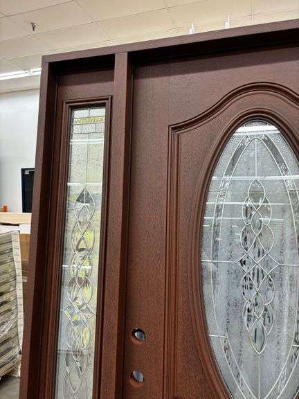 Exterior Fiberglass Deco Door With 2 Side Lites 63 1/2"x81 1/2" RH