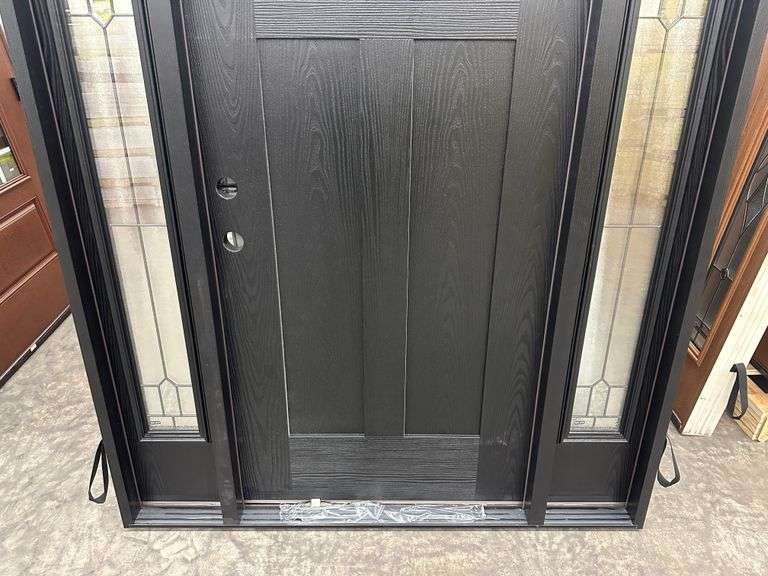 Exterior Fiberglass Deco Door With 2 Side Lites 63 1/2"x81 1/2" RH