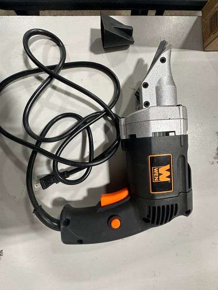 WEN 3650 4.0-Amp Variable Speed Electric Metal Cutter Shear – Swivel Head, 360° Rotation, Cuts 20 Gauge Stainless & 18 Gauge Sheet Metal