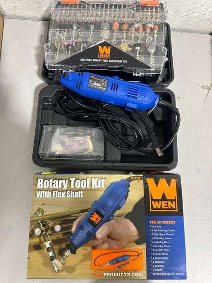 WEN 2305 Rotary Tool Kit With Flex Shaft And 282 Piece Rotary Tool