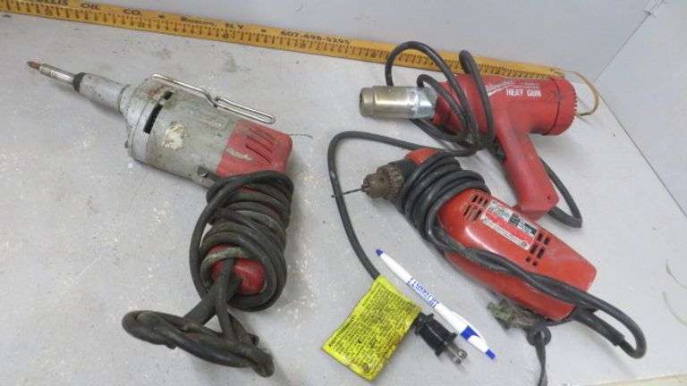 Milwaukee Corded Tools - Heat Gun, Screw Shooter, Angle Drill