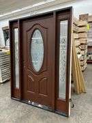 Exterior Fiberglass Deco Door With 2 Side Lites 63 1/2"x81 1/2" RH
