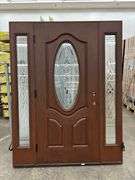 Exterior Fiberglass Deco Door With 2 Side Lites 63 1/2"x81 1/2" RH