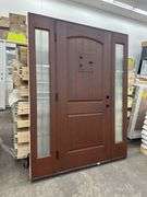 Exterior Fiberglass Deco Door With 2 Side Lites 63 1/2"x81 1/2" RH