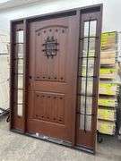 Exterior Fiberglass Deco Door With 2 Side Lites 63 1/2"x81 1/2" RH