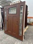 Exterior Fiberglass Deco Door With 2 Side Lites 63 1/2"x81 1/2" LH
