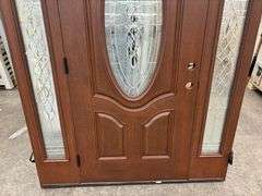 Exterior Fiberglass Deco Door With 2 Side Lites 63 1/2"x81 1/2" RH