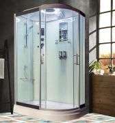White Luxury Shower 32"x46" LHD, Jetted, With Many Accessories