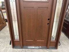 Exterior Fiberglass Deco Door With 2 Side Lites 63 1/2"x81 1/2" LH