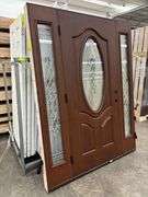 Exterior Fiberglass Deco Door With 2 Side Lites 63 1/2"x81 1/2" RH