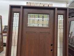 Exterior Fiberglass Deco Door With 2 Side Lites 63 1/2"x81 1/2" LH