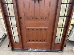 Exterior Fiberglass Deco Door With 2 Side Lites 63 1/2"x81 1/2" RH