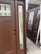 Exterior Fiberglass Deco Door With 2 Side Lites 63 1/2"x81 1/2" LH