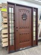Exterior Fiberglass Deco Door With 2 Side Lites 63 1/2"x81 1/2" RH