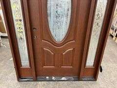 Exterior Fiberglass Deco Door With 2 Side Lites 63 1/2"x81 1/2" RH