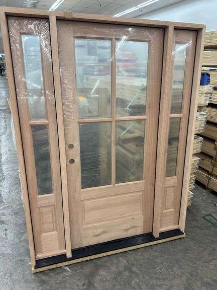 Exterior 4-Lite Mahogany Door 1-3-1 RH