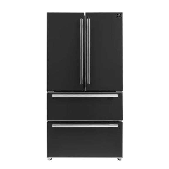 Forno Moena 36 in. French Door Refrigerator in Black, 19.2 Cu.ft