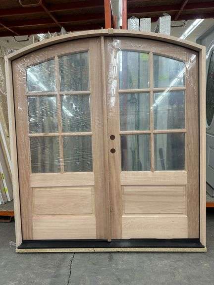 Exterior 6-Lite Mahogany Arch Top Door RH
