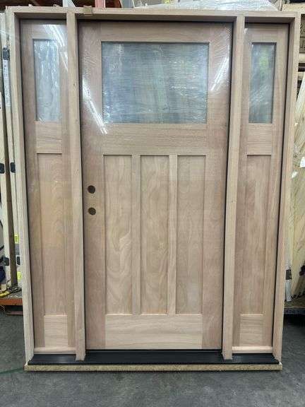 Exterior 1-Lite/Flemish Mahogany Shaker Craftsman Style 1-3-1 RH