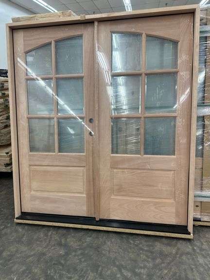 Exterior 6-Lite French Mahogany Square Top Door LH