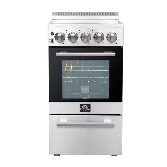 Forno 20-Inch Pallerano Electric Range with 4 Burners in Stainless Steel
