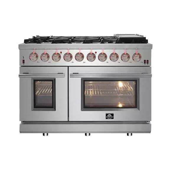 Forno Massimo 48 in. 8 Burner Freestanding Range in Stainless Steel